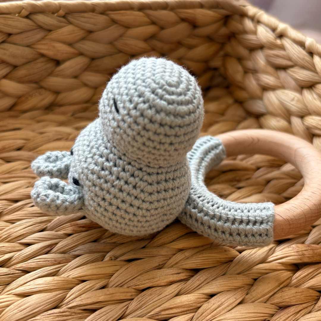 Hippo Crochet Rattle Teether