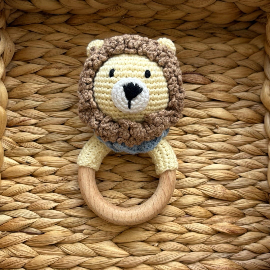 Lion Crochet Rattle Teether