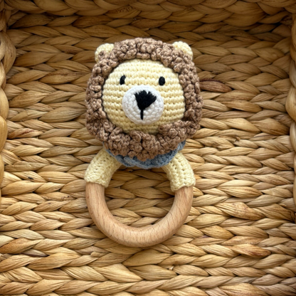 Lion Crochet Rattle Teether