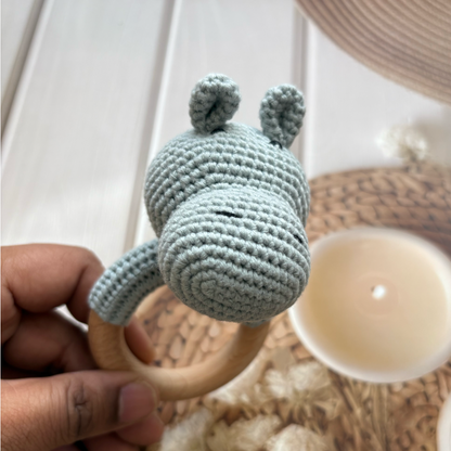 Hippo Crochet Rattle Teether