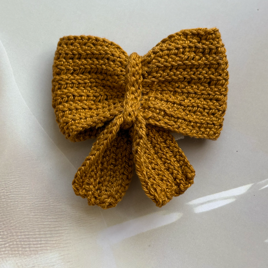 Handmade Crochet Bow Tie (Golden Yellow)