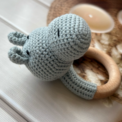 Hippo Crochet Rattle Teether