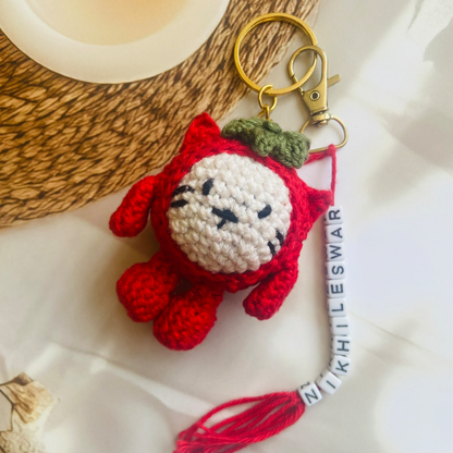 Apple Cat Keychain