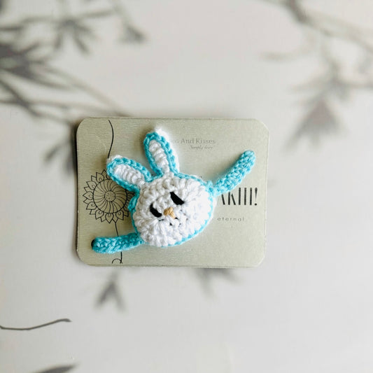 Handmade Crochet Bunny Rakhi - Blue
