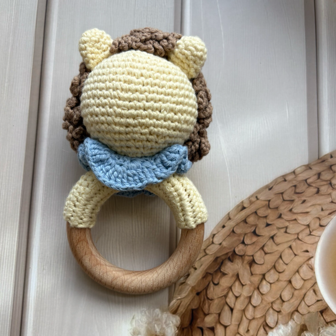 Lion Crochet Rattle Teether