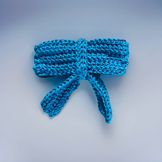 Handmade Crochet Bow Tie (Turquoise)